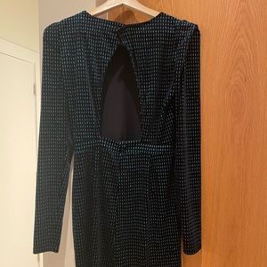 Emerald and black velour romper